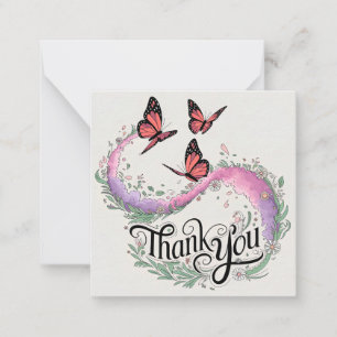 Floral Butterfly Thank You Card