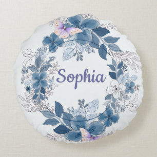 Floral Butterfly Throw Pillow