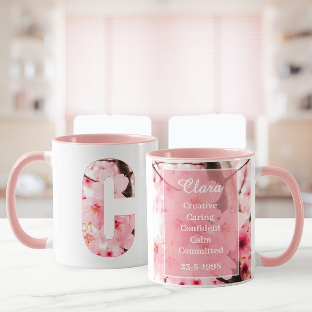 Floral C Initial Mug | Personalized Name & Traits (Creator Uploaded)
