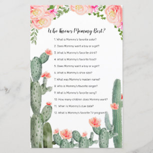 Floral Cactus Watercolor Who Knows Mummy Best Game