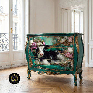 Floral Calf on Sofa Furniture Decoupage Tissue Paper