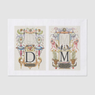 Floral calligraphy garden decoupage tissue paper