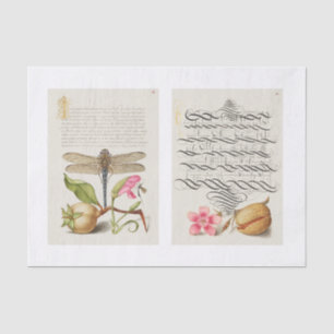 Floral calligraphy garden decoupage tissue paper