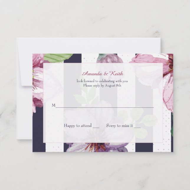 Floral Cameo Response Cards (Front)