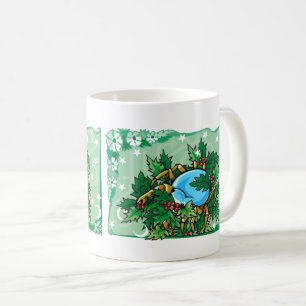 Floral Cancer Crab in Holly Coffee Mug