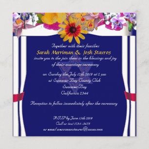 Floral canopy Jewish wedding Invitation