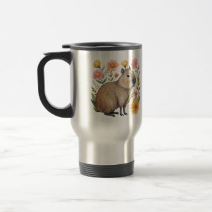 Floral Capybara mug
