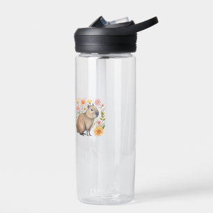 Floral Capybara  Water Bottle
