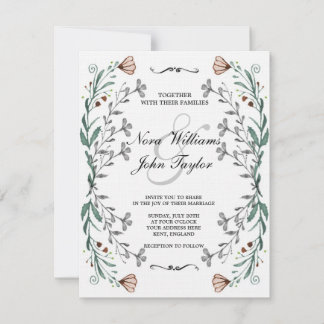 Floral Card for a wedding