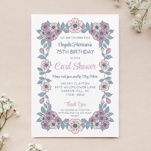 Floral Card Shower Birthday Invitation