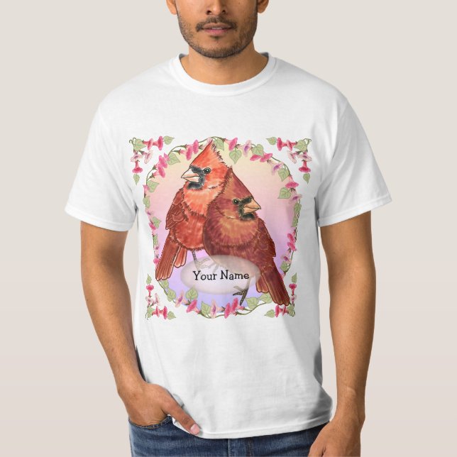 Floral Cardinals  T-Shirt (Front)