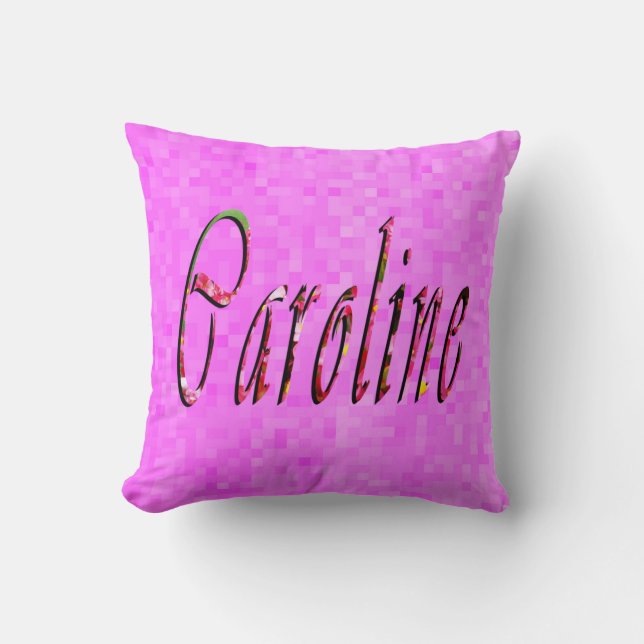 Floral Caroline Name Logo, Cushion (Front)