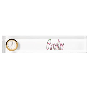 Floral Caroline Name Logo, Nameplate