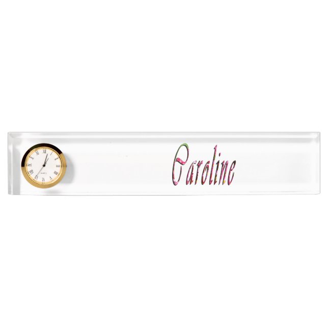 Floral Caroline Name Logo, Nameplate (Front)