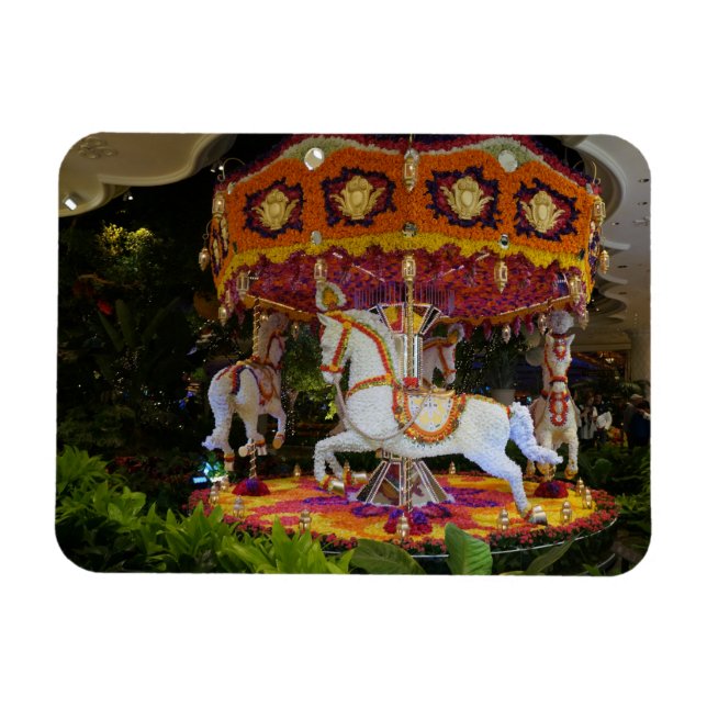 Floral Carousel Wynn Las Vegas Photo Magnet (Horizontal)