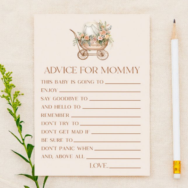 Floral Carriage Advice Baby Shower Game Activity (Creator Uploaded)