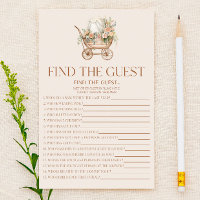 Floral Carriage Find The Guest Baby Shower Game