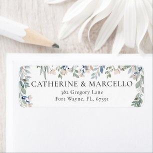 Floral Cascade Elegant Wedding Return Address