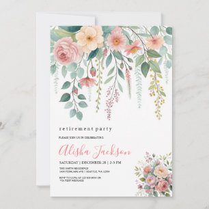 Floral Cascade Retirement Party Invitation 