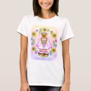Floral Cat Bride  wedding  T-Shirt