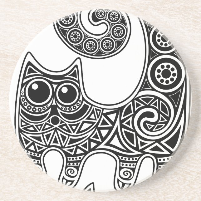 Floral Cat Coaster (Front)