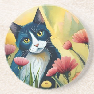 FLoral cat Coaster