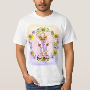 Floral Cat Groom  T-Shirt