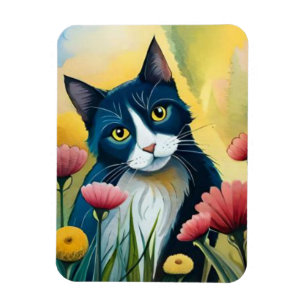 FLoral cat  Magnet
