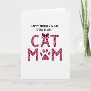 Floral Cat Mom Mothers Day Card