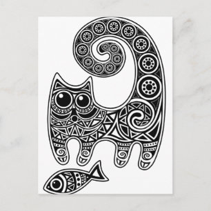 Floral Cat Postcard