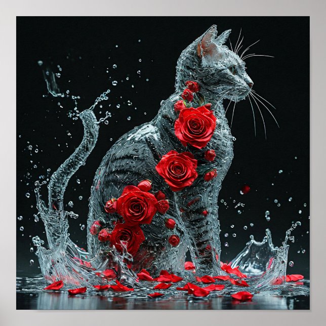 Floral cat poster (Front)