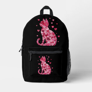 Floral Cat Print Cut Sew Bag