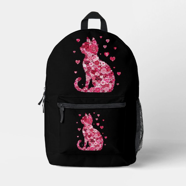 Floral Cat Print Cut Sew Bag (Front)
