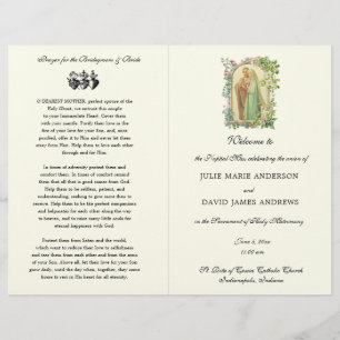 Floral Catholic Latin Mass Wedding Program