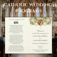 Floral Catholic Wedding Program