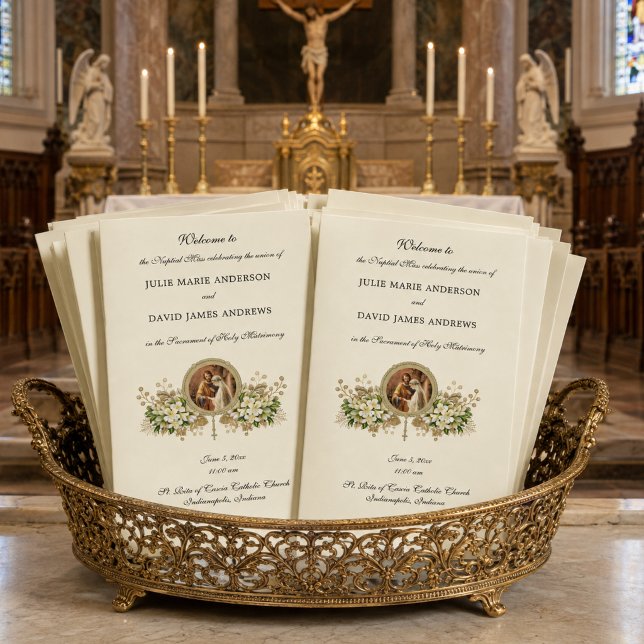 Floral Catholic Wedding Program (Creator Uploaded)