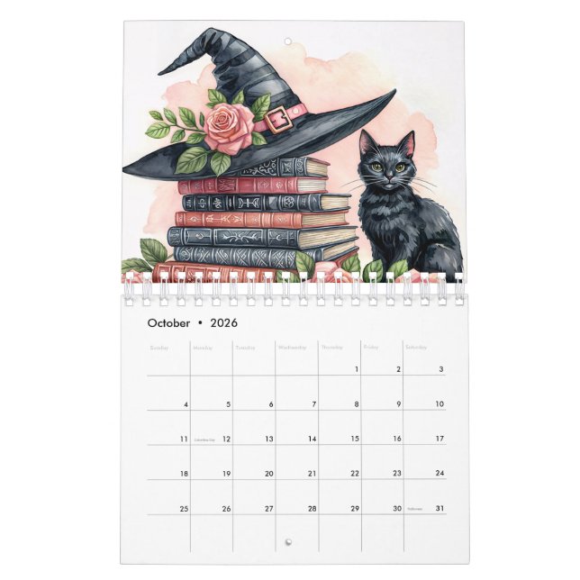 Floral Cats - Watercolor Portraits Calendar (Oct 2026)