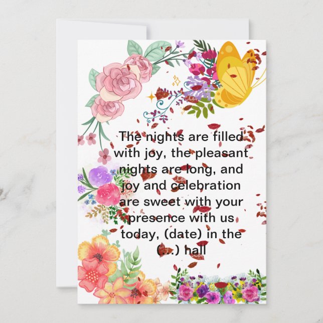 Floral Celebration Invitation Card – Vibrant Garde (Front)