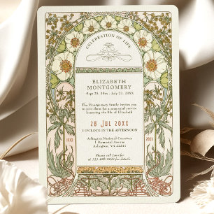 Floral Celebration of Life by Alphonse Mucha Invitation