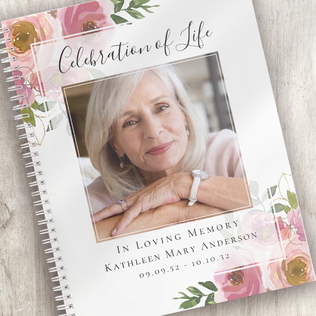 Floral Celebration of Life Funeral Guest Book (Creator Uploaded)