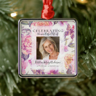 Floral Celebration of Life Memorial Metal Tree Decoration