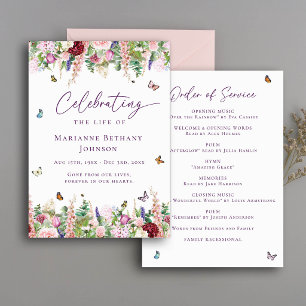 Floral Celebration of Life Order of Service Programme