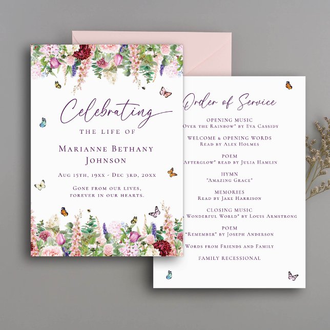 Floral Celebration of Life Order of Service Programme (Creator Uploaded)