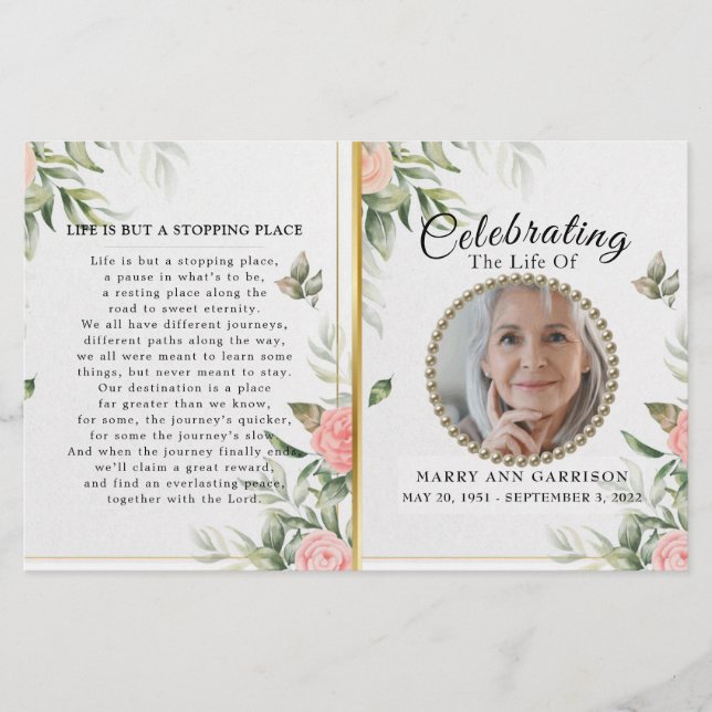 Floral Celebration of Life Program (Front)