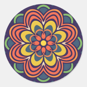 floral centre classic round sticker