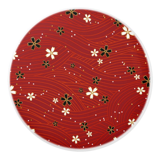 Floral Ceramic Knob (Front)