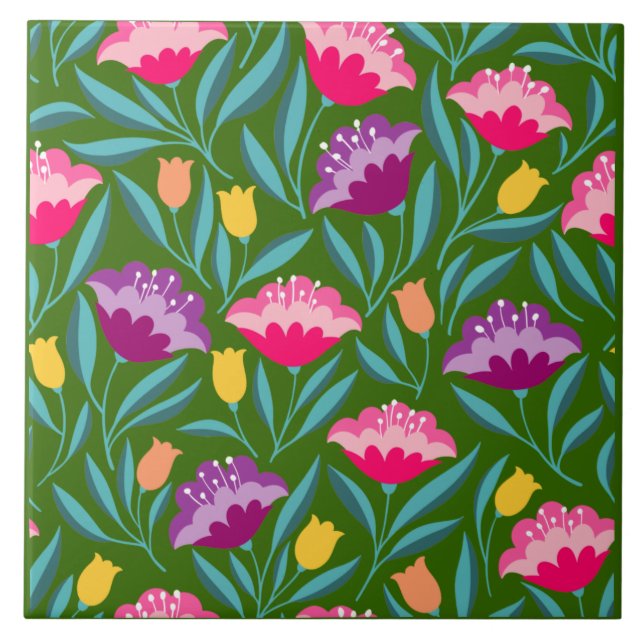 Floral Ceramic Tile (Front)