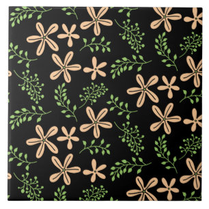 Floral ceramic tile