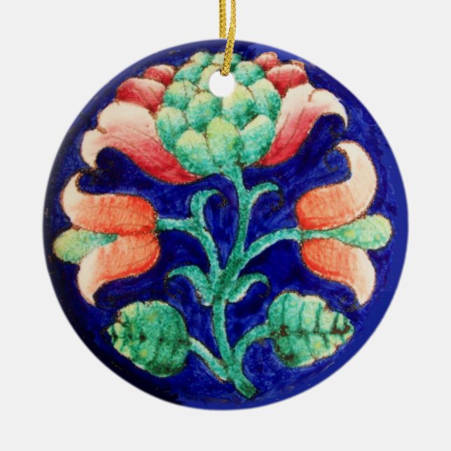FLORAL CERAMIC TREE DECORATION (Front)