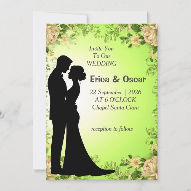 ✨ Floral Ceremony Invite For Bride And Groom ✨ (Front)